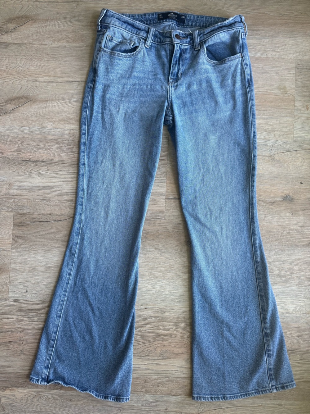 Hollister Light Blue Flared Jeans - Retro Wide Leg